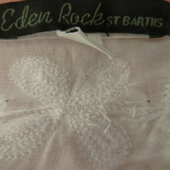 ST. BARTHS WHITE 3/4 SLEEVE BOHEMIAN TUNIC SZ S/M - Picture 7 of 7